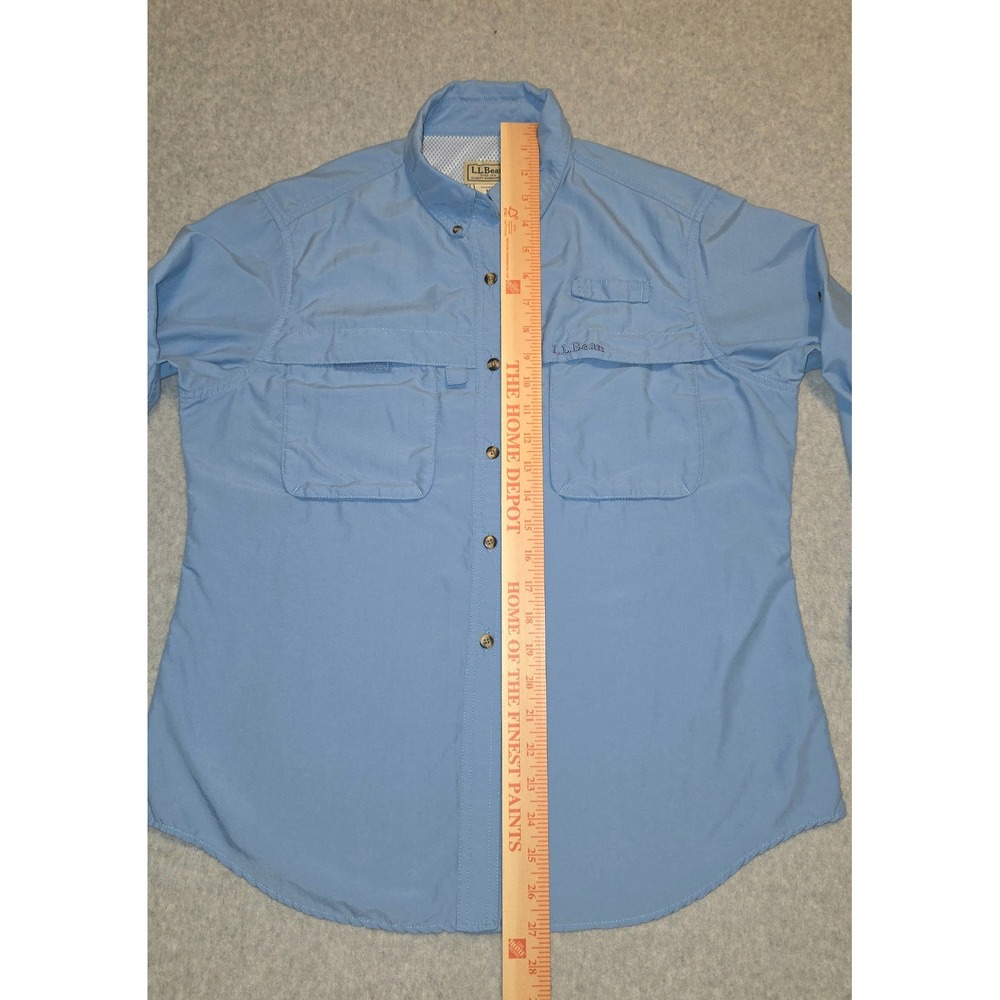 LL Bean Womens Fishing Shirt Long Sleeve Button Up Blue Size M Outdoor - Picture 3 of 9